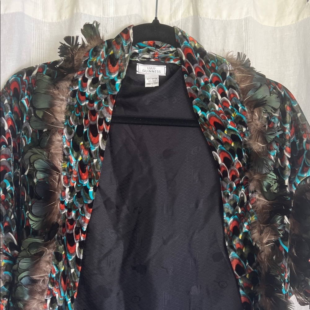 Lulu Guinness Multicolor Feather Shrug - Picture 9 of 9